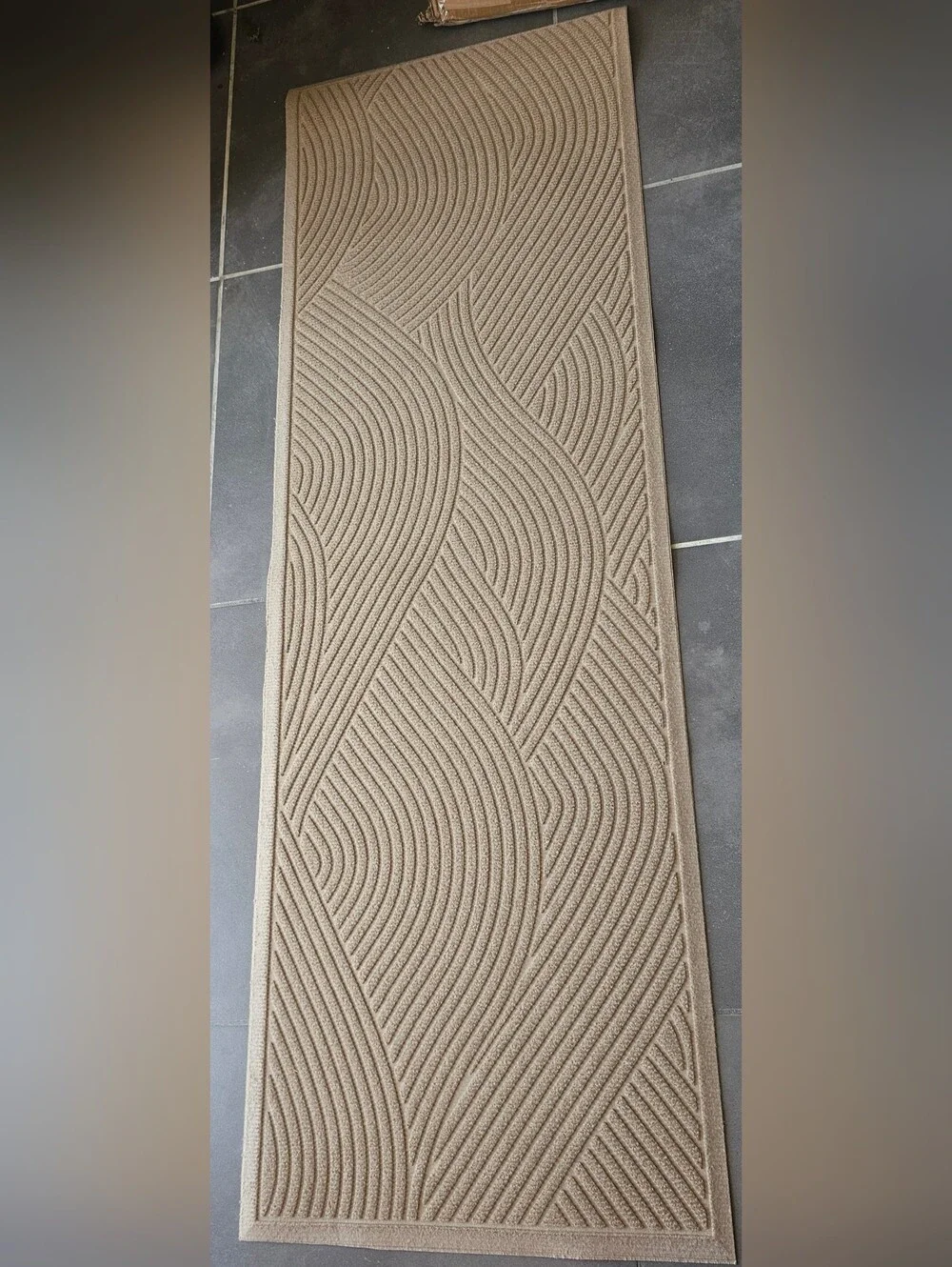 Beige Textured Runner Bath Mat – Neutral Home Bath